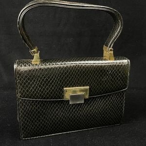 Mid Century Koret Black Leather Handbag